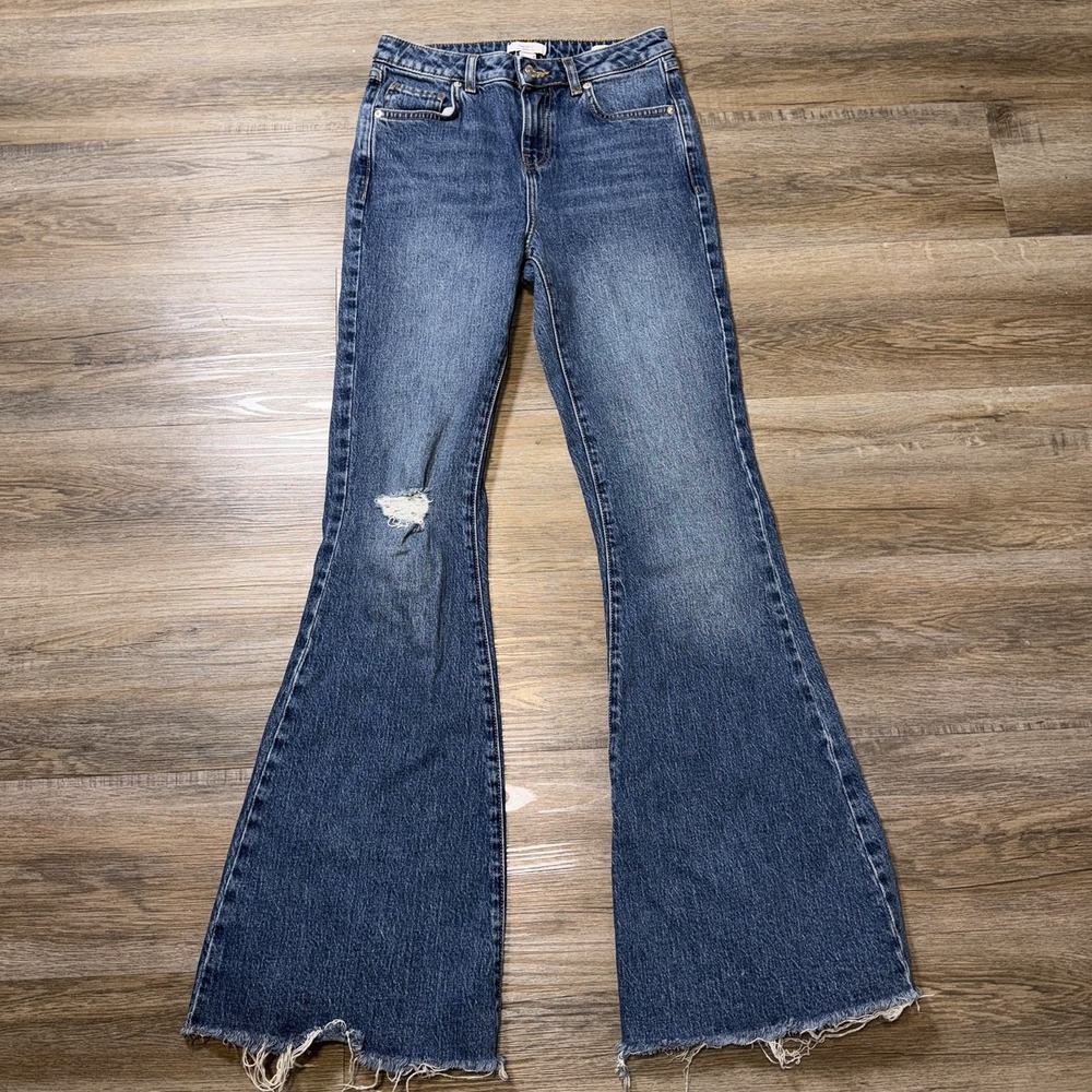 Forever 21 Premium Reworked Patchwork Flare Jeans Womens 26W Mid-Rise Fit Y2K